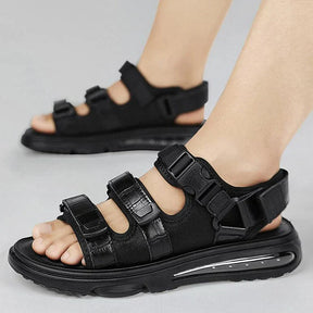 Sandália em Couro Sport Crocodille - Com Amortecedor Super Confort / Abandone os chinelos desconfortáveis de vez!